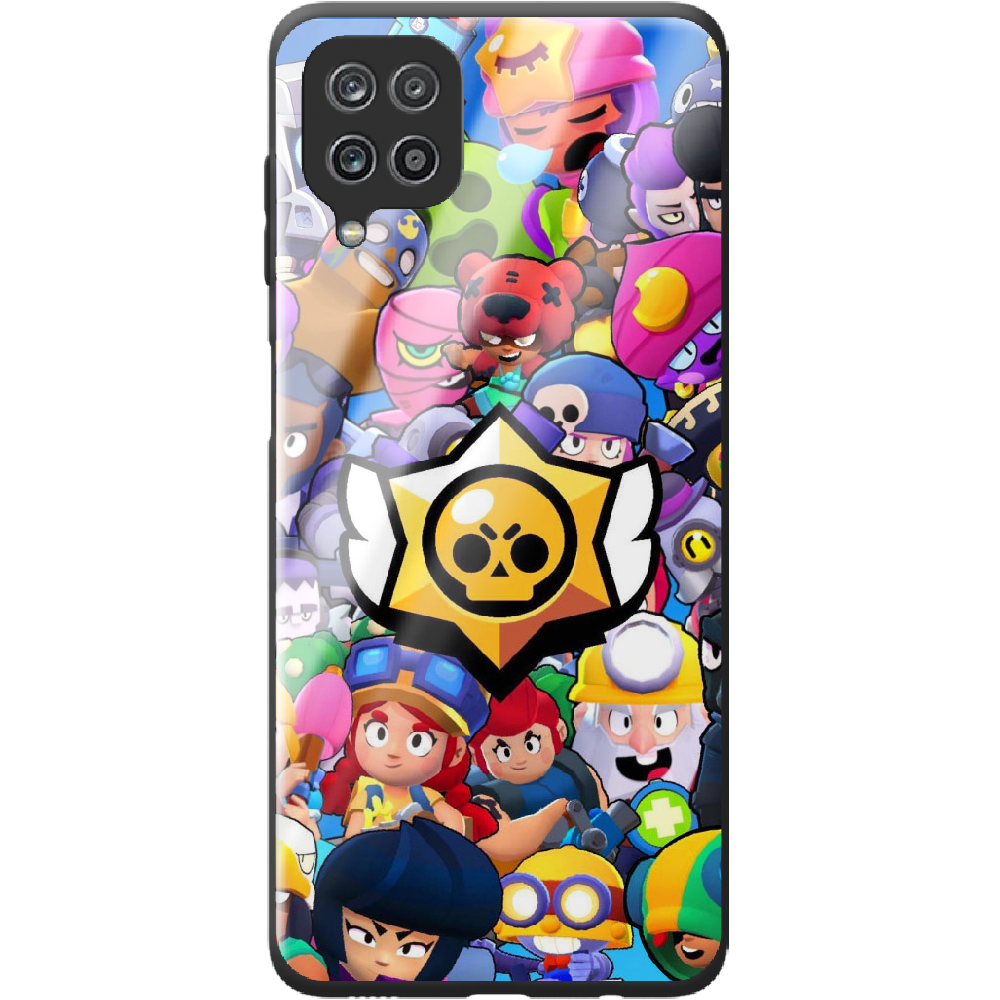 Чохол Boxface Samsung M225 Galaxy M22 Brawl Stars Чорний силікон зі склом (43528-up2389-44204)