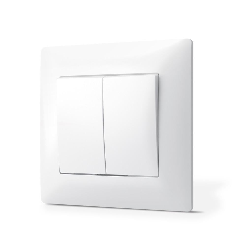 Выключатель двухклавишный TITANUM Standard Белый (12626)