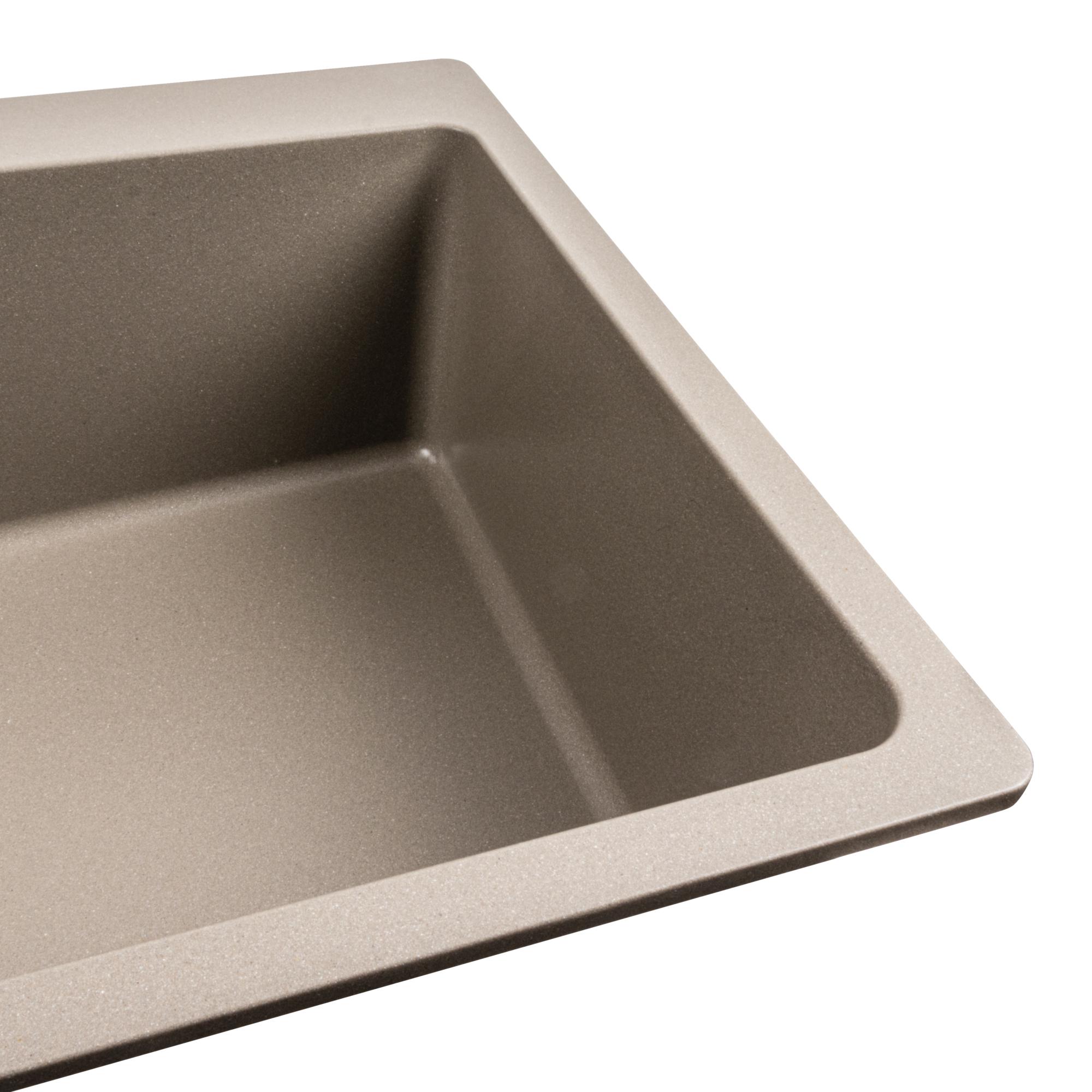 Мийка кухонна Platinum PLS-A39643 гранітна прямокутна 780x500 мм Бежевий (25963326) - фото 3