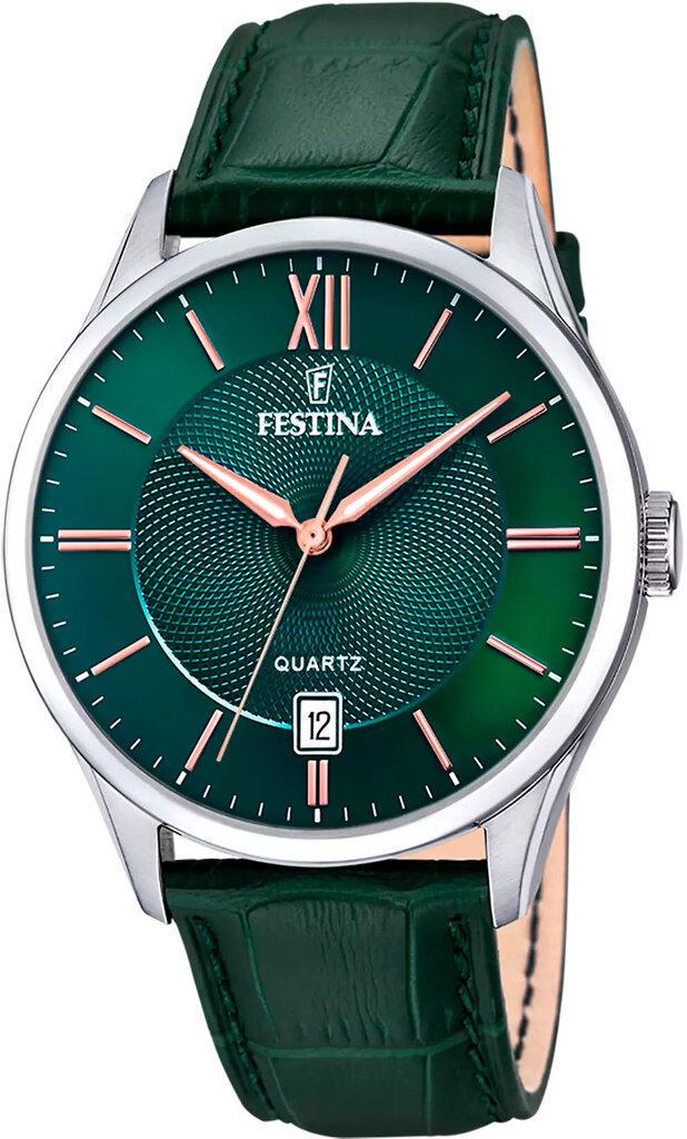 Наручные часы мужские Festina F20426/7 Classics со стальным корпусом WR 50 м и зеленым циферблатом