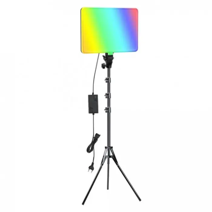 Видеосвет LED с пультом прямоугольный разноцветный RGB PM-48 2700-7000K (34630336)