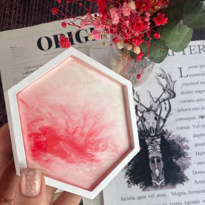 Підставка гіпсова декоративна 5candles з епоксидної смоли Червоний (1509_7 5candles132) - фото 2 Підставка гіпсова декоративна 5candles з епоксидної смоли Червоний (1509_7 5candles132) - фото 2