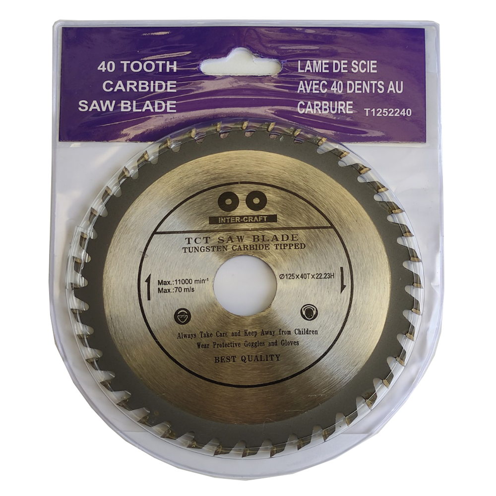 Диск пиляльний INTER - CRAFT 40T з напайками 125x22 мм (54309)