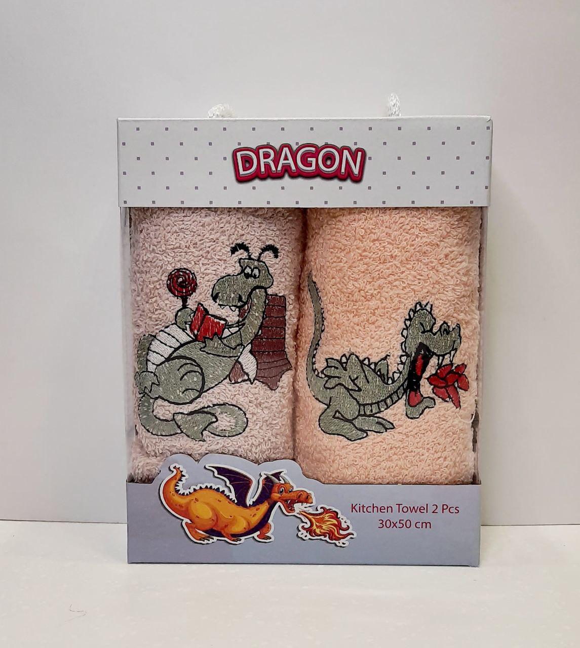 Салфетки для кухни Новогодние 30х50 см 2 шт. Персиковый/Розовый (1410000)