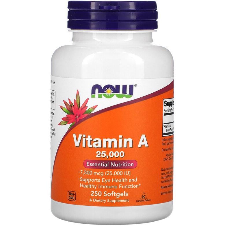 Витамин А NOW Foods Vitamin A 25000 МЕ 250 капсул (1008238422)