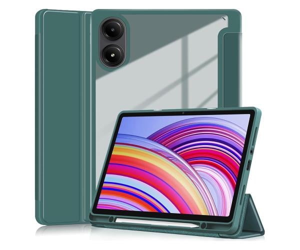 Чехол-книжка Glass Magnet Flip Cover для Xiaomi Redmi Pad Pro 12,1 Темно-Зеленый