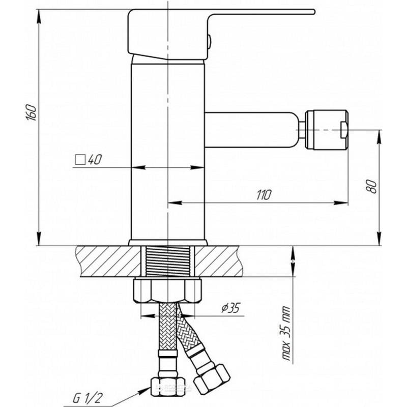 Змішувач для біде GF Italy S- 10-001А GFCRMS10001A Хром (41374) - фото 2