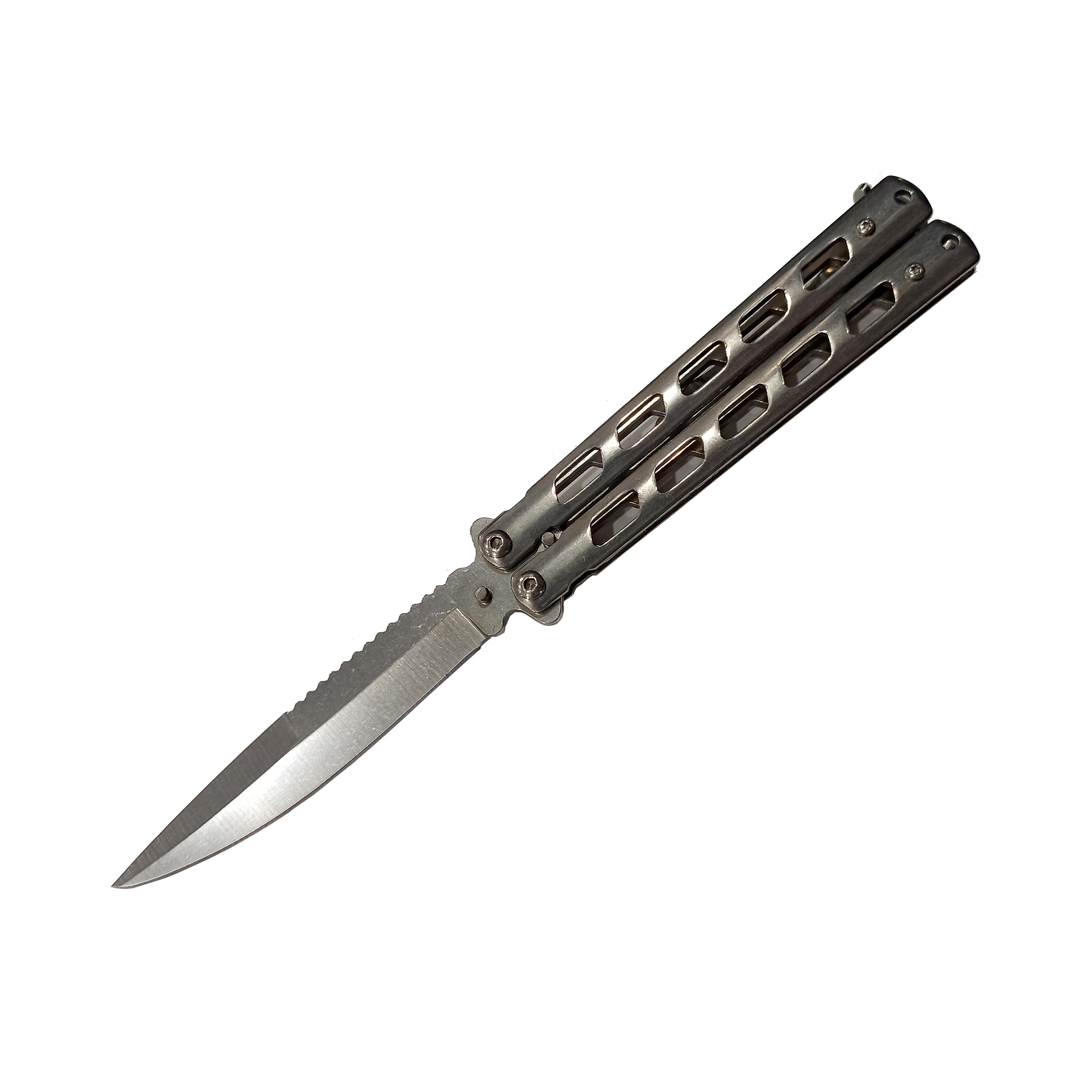 Ніж метелик Field A1010 балісонг Сріблий (t7929)