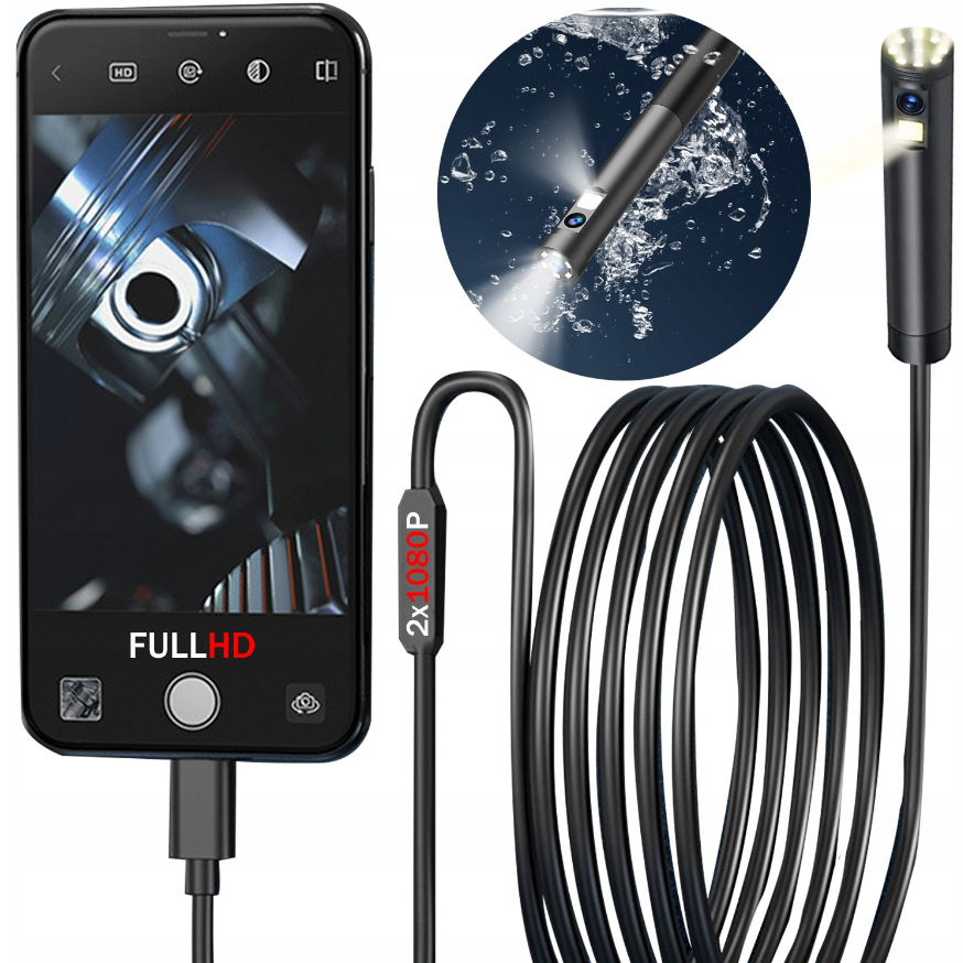 Эндоскоп 3M 7LED 2xFHD WIFI цифровой