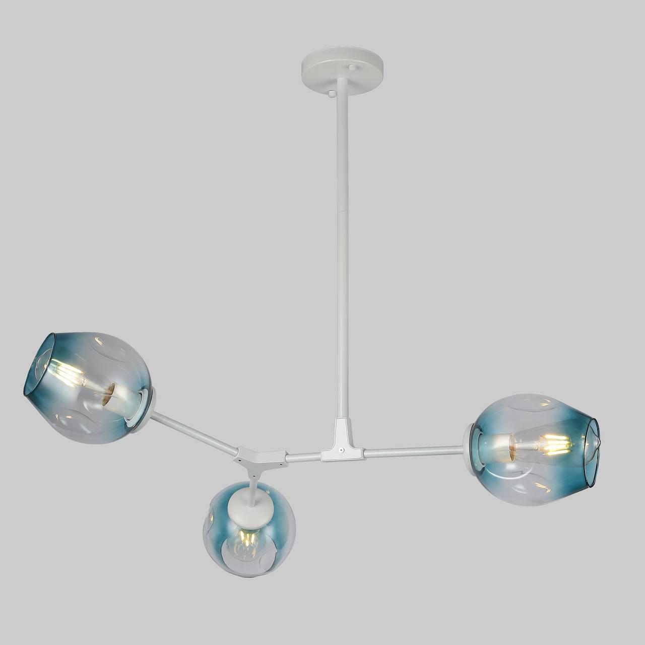 Люстра на 3 лампы Molecule Белый (52-L7731-3 WH+BL)