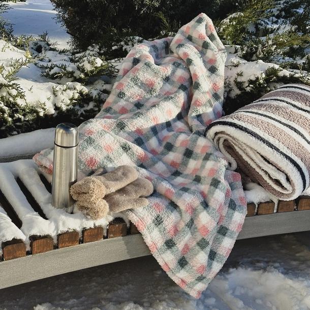 Плед-покривало LeLIT Шерба мікрофібра 200х220 см Рожевий