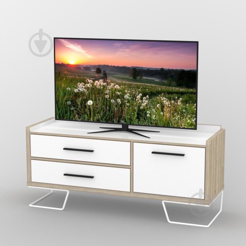 Тумба под телевизор Тиса Мебель ТВ-405 Дуб сонмоа Белый Тумба под телевизор Тиса Мебель ТВ-405 Дуб сонмоа Белый