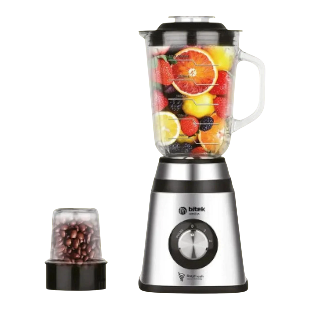 Блендер BITEK BT-2834 2в1 з кавомолкою на 2 швидкості та турборежимом 2500 Вт 1,5 л (є82)
