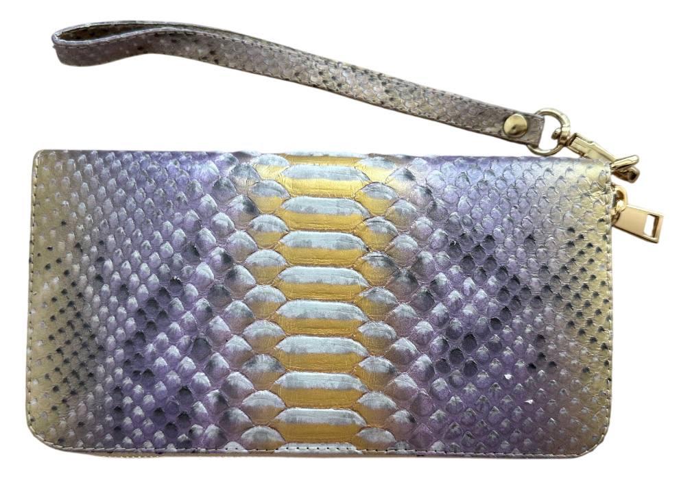 Кошелек портмоне со съемной ручкой Ekzotic leathe из натуральной кожи питона Серо-желтый (snw35_1) Кошелек портмоне со съемной ручкой Ekzotic leathe из натуральной кожи питона Серо-желтый (snw35_1)
