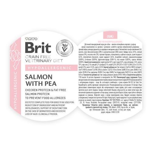 Корм влажный Brit GF VetDiet Hypoallergenic для собак с пищевой аллергией или непереносимостью с лососем и горошком 400 г - фото 5 Корм влажный Brit GF VetDiet Hypoallergenic для собак с пищевой аллергией или непереносимостью с лососем и горошком 400 г - фото 5