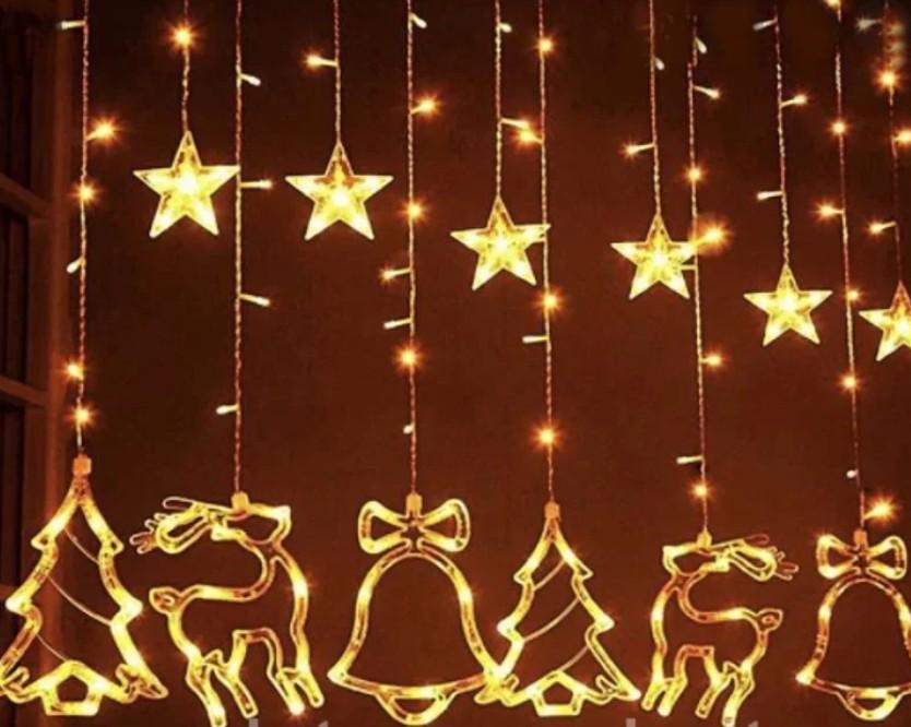 Гирлянда штора PCS light с формами колокольчик 12 фигур (pr0481911)