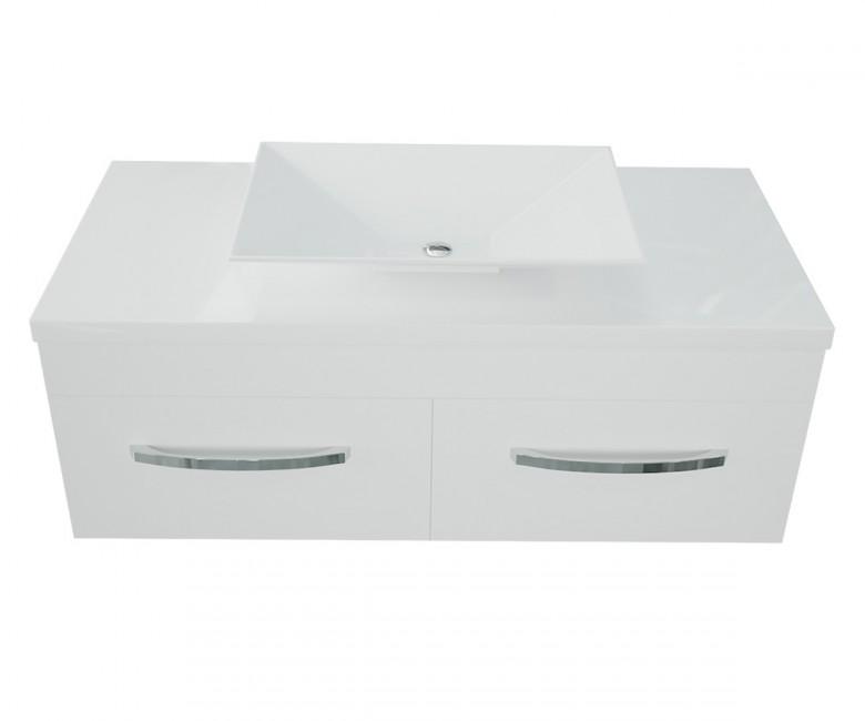 Тумба подвесная Snail Венера с умывальником Аполлон 1200KM118 Белый (22054)