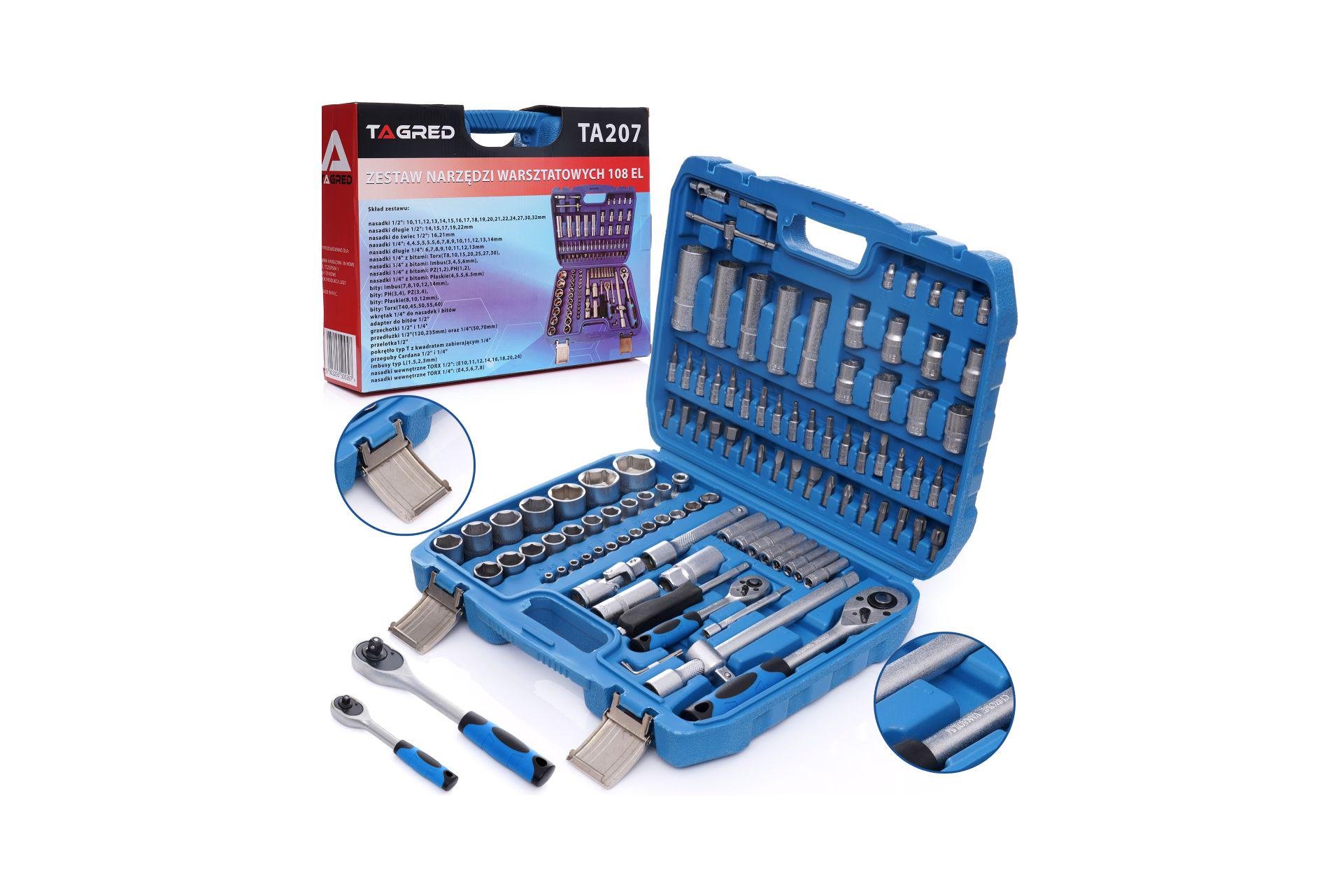 Набір торцевих насадок Tagred TA207 108 шт. (11535703) - фото 5 Набір торцевих насадок Tagred TA207 108 шт. (11535703) - фото 5