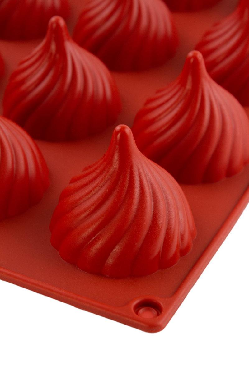 Форма силіконова One Chef для випікання Профі Трюфель d 4,5 h 4 см на 15 осередків Червоний - фото 2