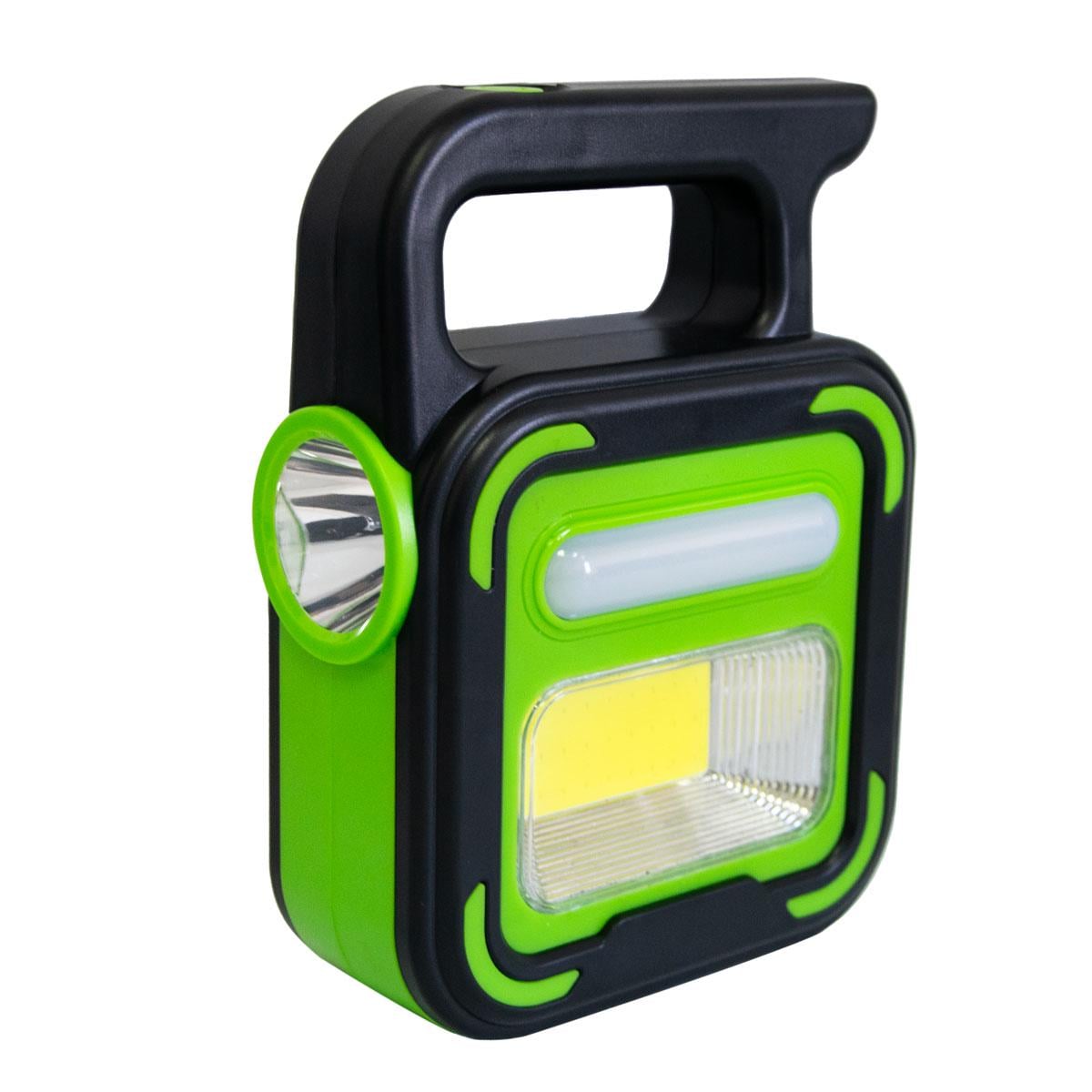Фонарь-повербанк JD-925 кемпинговый на солнечной батарее Черный/Салатовый (1009741-LightGreen)