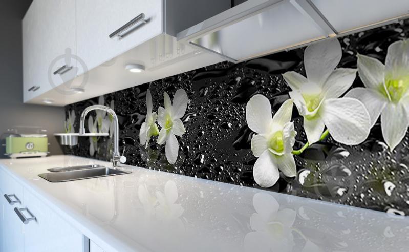 Наклейка виниловая кухонный фартук Zatarga "Мокрые орхидеи" 600х2500 мм (Z181311)