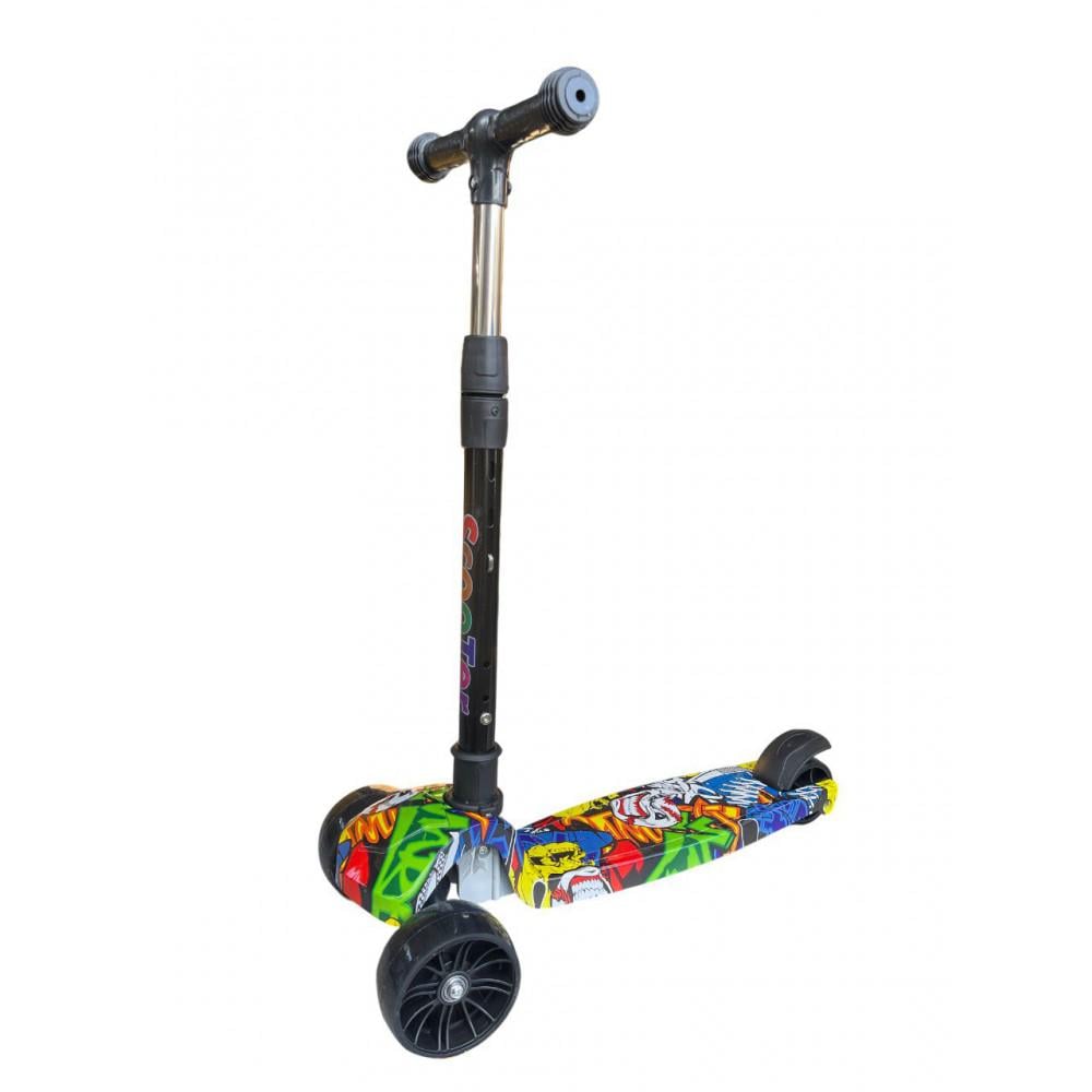 Самокат детский трехколесный 216 Scooter с LED-подсветкой колес Monster (PH00125)