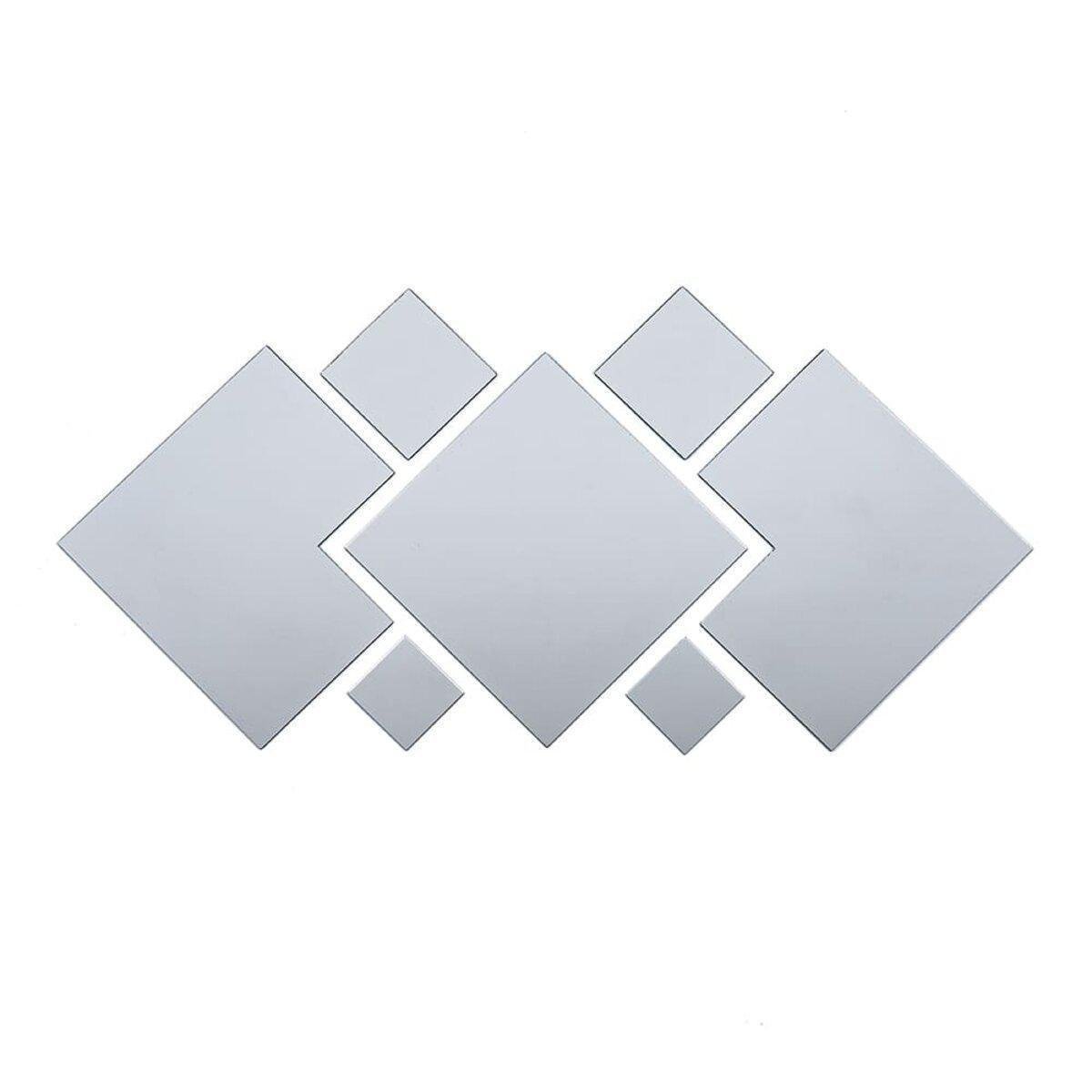 Декор самоклеящийся акриловый зеркальный 7 шт. Серебряный (3DPanda-2508)