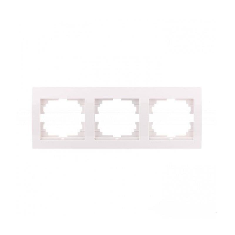 Рамка тримісна горизонтальна Lezard Deriy без вставки Білий (00000012261)