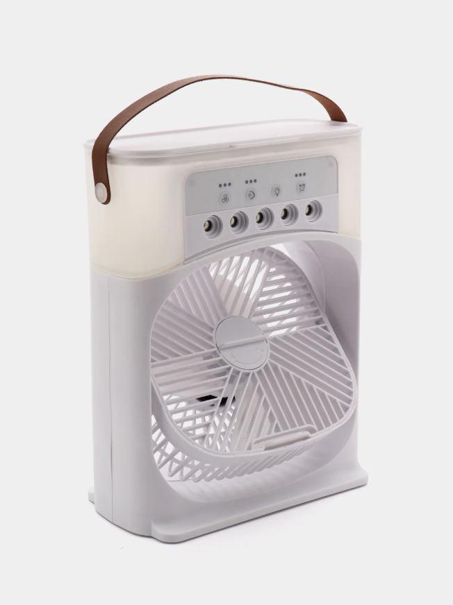 Портативный вентилятор, мини-кондиционер на 600 мл с подсветкой 7 цветов и таймером White - фото 4