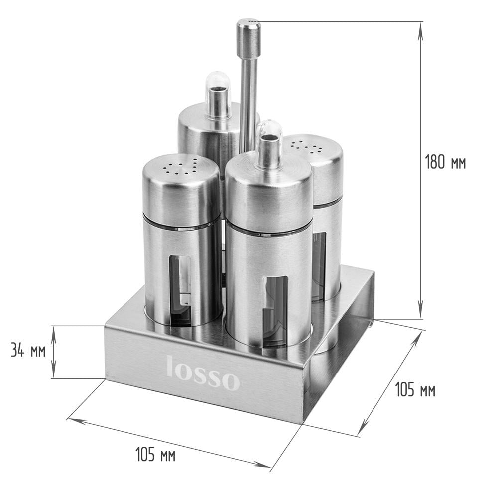 Набір для спецій LOSSO SP-100381 4 шт. (351544221) - фото 2