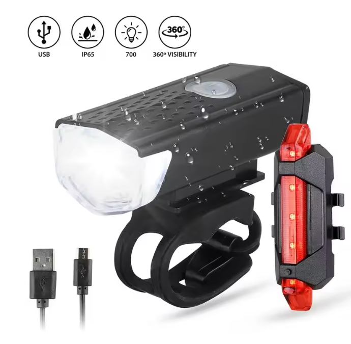 Фонарь велосипедный светодиодный с USB Черный (103) - фото 3