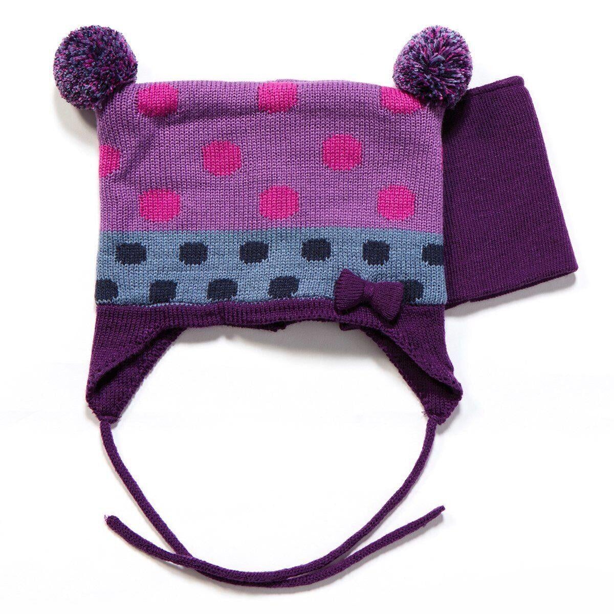 Шапка с баффом вязаные для девочки Peluche&Tartine F17ACC08BF зимние 38-42 см Серо-розовый (F17ACC08BF-Royalberry-0/6m)