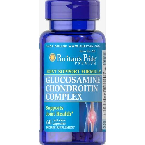 Препарат для суглобів та зв'язок Puritan's Pride Glucosamine Chondroitin Complex 60 Caps - фото 1