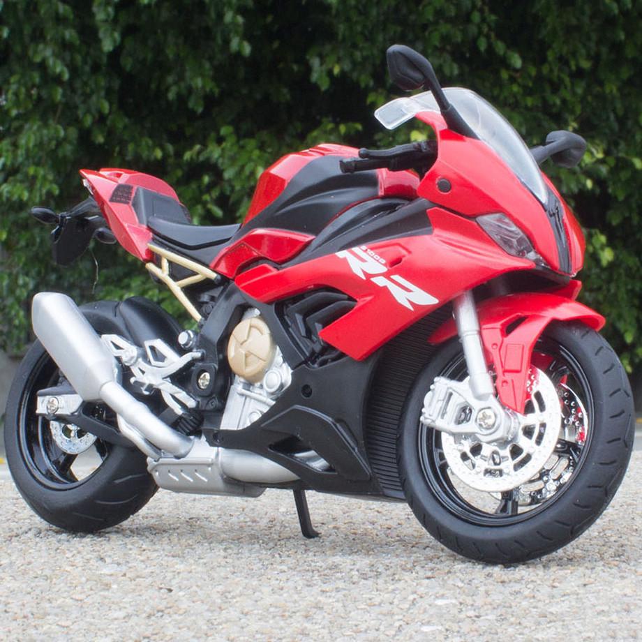 Мотоцикл металлопластиковый BMW S1000RR 1:12 свет/звук/амортизация/резиновые колеса (2667465411)