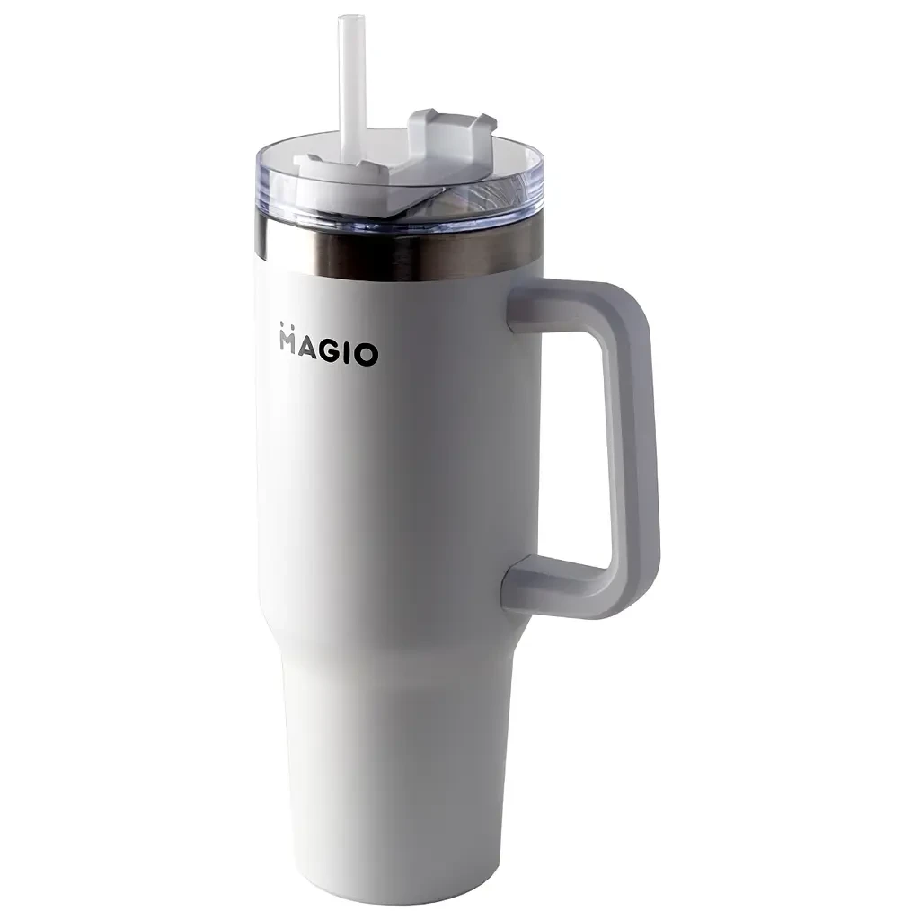 Термокружка с соломинкой Magio MG-1086 вакуумные стенки 1200 мл Белый (2617364431) - фото 2 Термокружка с соломинкой Magio MG-1086 вакуумные стенки 1200 мл Белый (2617364431) - фото 2