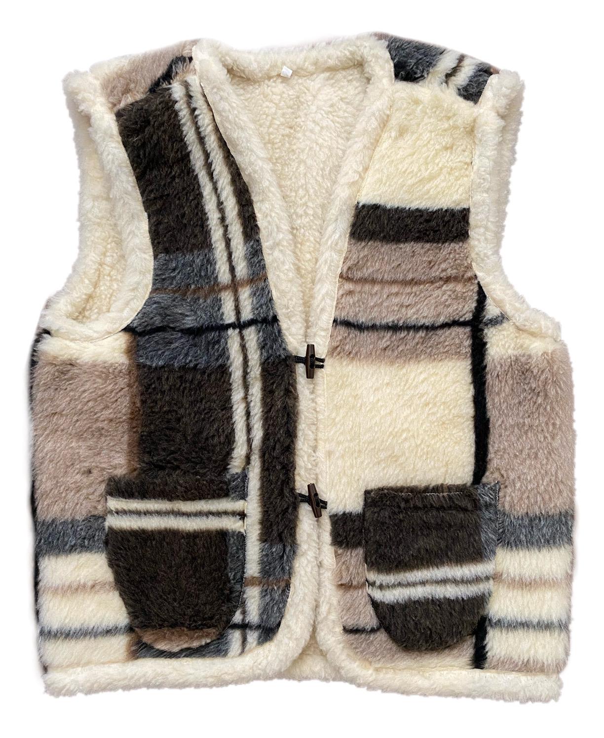 Жилетка з овчини еко-шерсть тепла Клітка р. 56 (309) - фото 4 Жилетка з овчини еко-шерсть тепла Клітка р. 56 (309) - фото 4