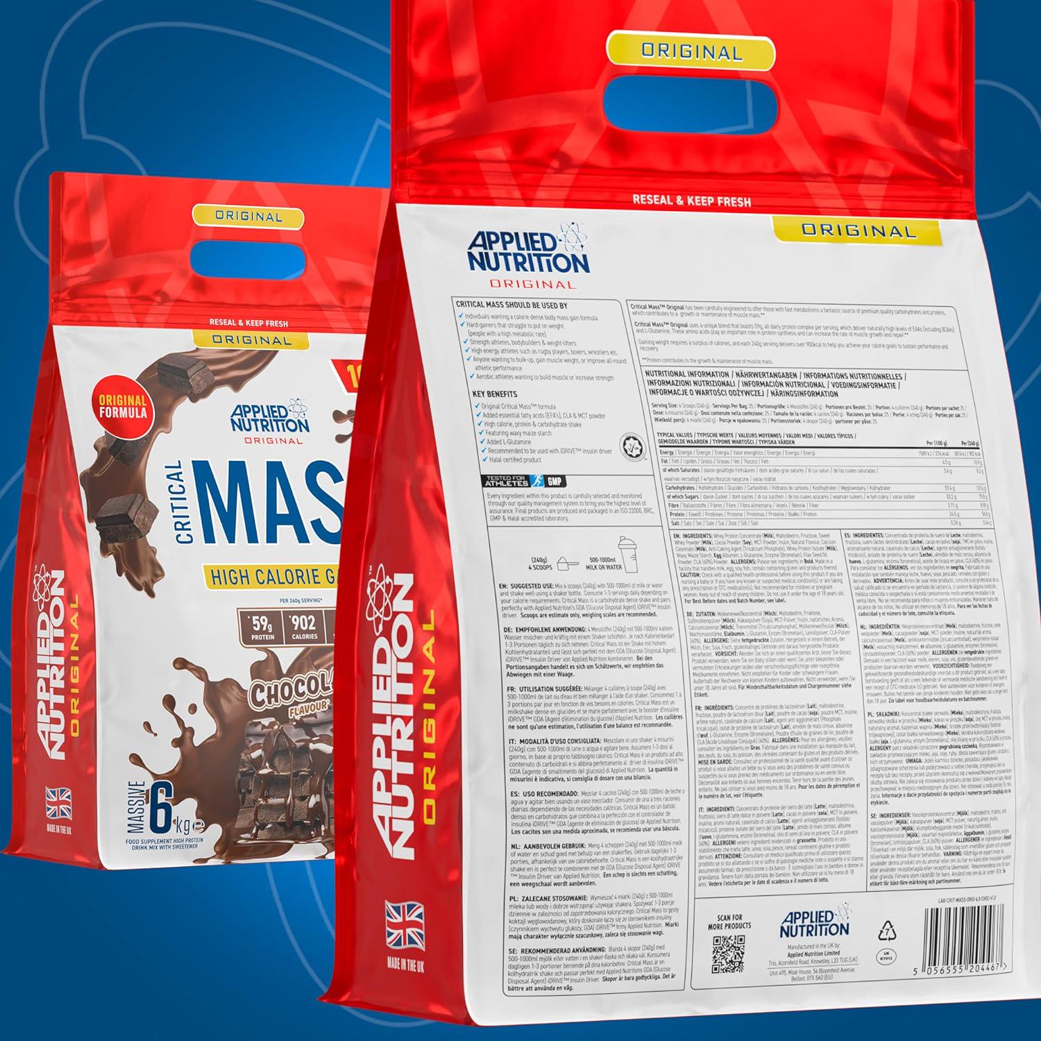 Гейнер Applied Nutrition Critical Mass Weight Gainer Chocolate 6 кг - фото 2