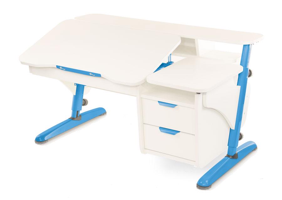 Парта детская Pondi Эргономик с тумбой Белый/Синий