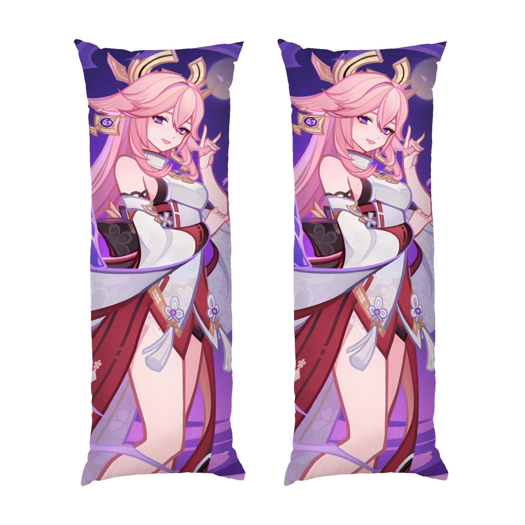 Подушка дакимакура Cunning fox Yae Miko Genshin Impact габардин 150х50 см (113379-3)