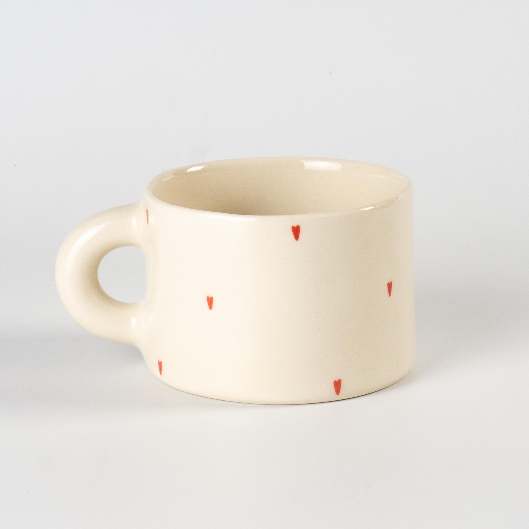 Чашка керамічна з серцями ручна робота напівпорцеляна 350 мл (PRS-CUP-IMG-350-I-HEART) - фото 1 Чашка керамічна з серцями ручна робота напівпорцеляна 350 мл (PRS-CUP-IMG-350-I-HEART) - фото 1