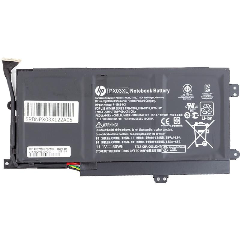 Аккумулятор Power для ноутбуков HP ENVY 14 Ultrabook PX03XL 11,1V 50Wh (2477884975)