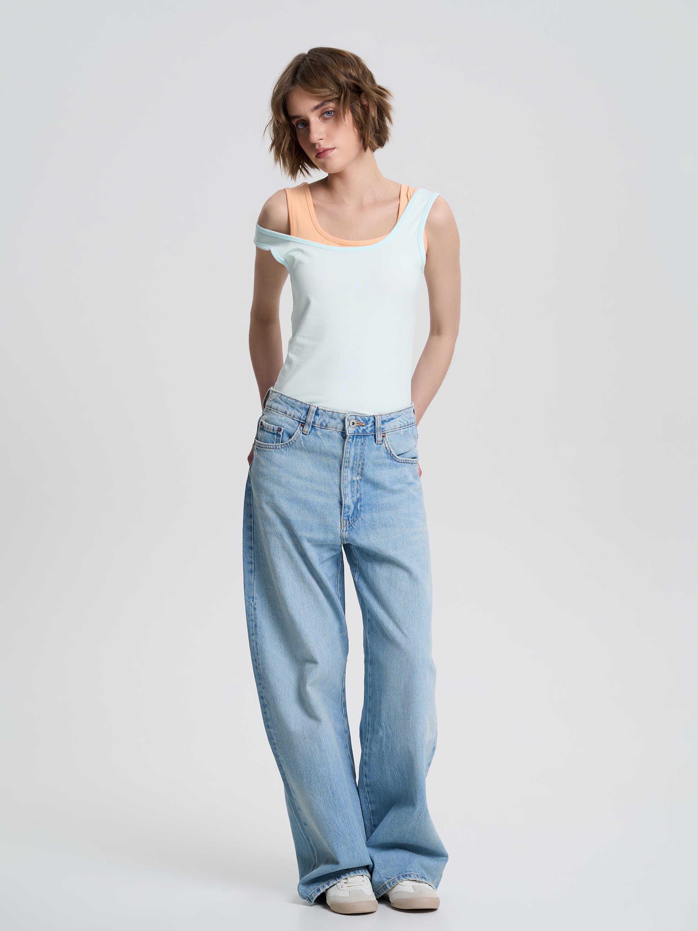 Майка жіноча на широких бретелях ROZA 200126 M Бірюзовий (4824005715365) - фото 2