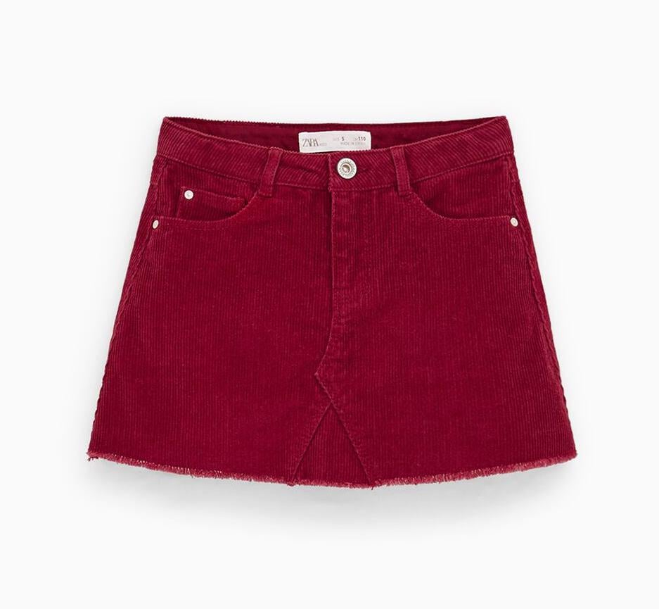 Юбка вельветовая Zara для девочки 116 размер Бордовый (5854606685)