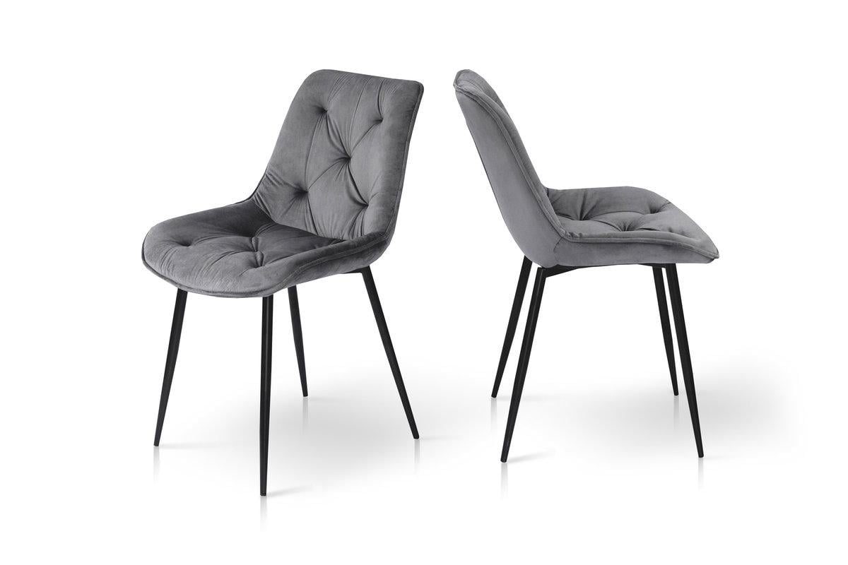 Стілець кухонний Мікс Меблі Прадо Чорний/Велюр/Темно-сірий - фото 2