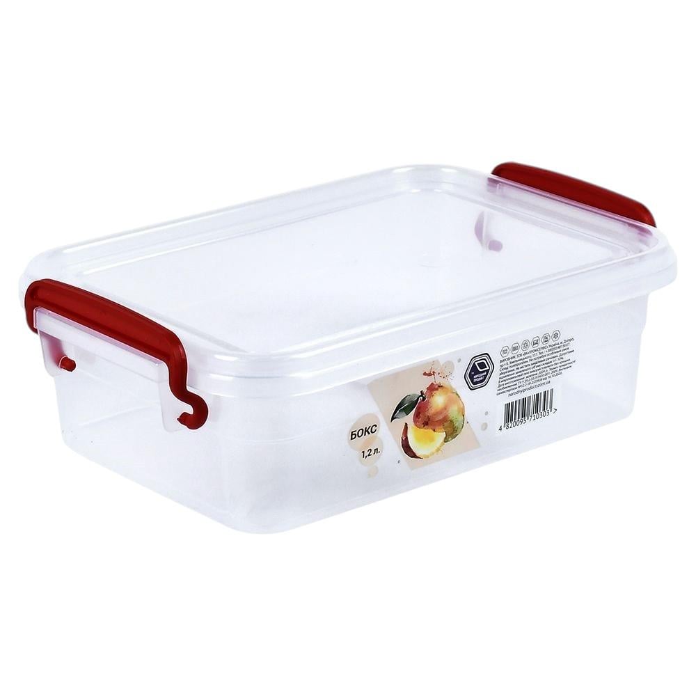 Контейнер пищевой Народный продукт NP-12 14,6х22х7 см 1.2 л Прозрачный (34063798)