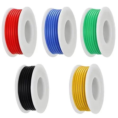 Набор проводов в силиконовой изоляции 1 жила 17AWG 5 цветов по 4 м луженая медь (1322) Набор проводов в силиконовой изоляции 1 жила 17AWG 5 цветов по 4 м луженая медь (1322)