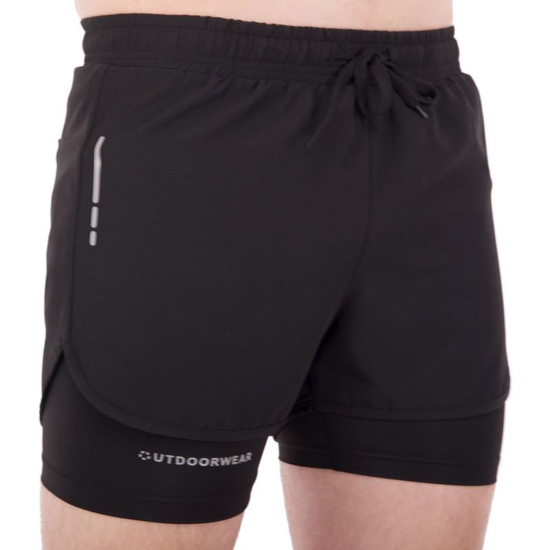 Шорти спортивні чоловічі Jason 62201 2в1 з тайтсами подвійні 3XL Чорний (62201_Черный_3XL) - фото 3 Шорти спортивні чоловічі Jason 62201 2в1 з тайтсами подвійні 3XL Чорний (62201_Черный_3XL) - фото 3