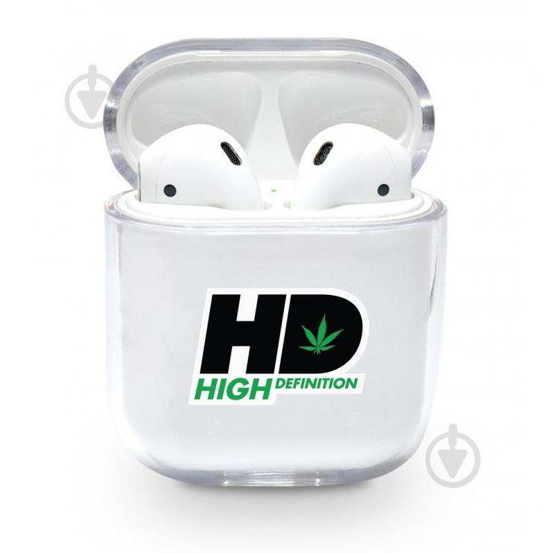 Прозрачный силиконовый чехол Apple AirPods с рисунком - High (KAP1161)