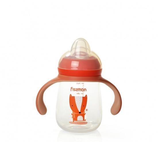 Поильник для напоїв дитячий Fissman 15x8x15 см 260 мл із пластику Помаранчевий (6907)