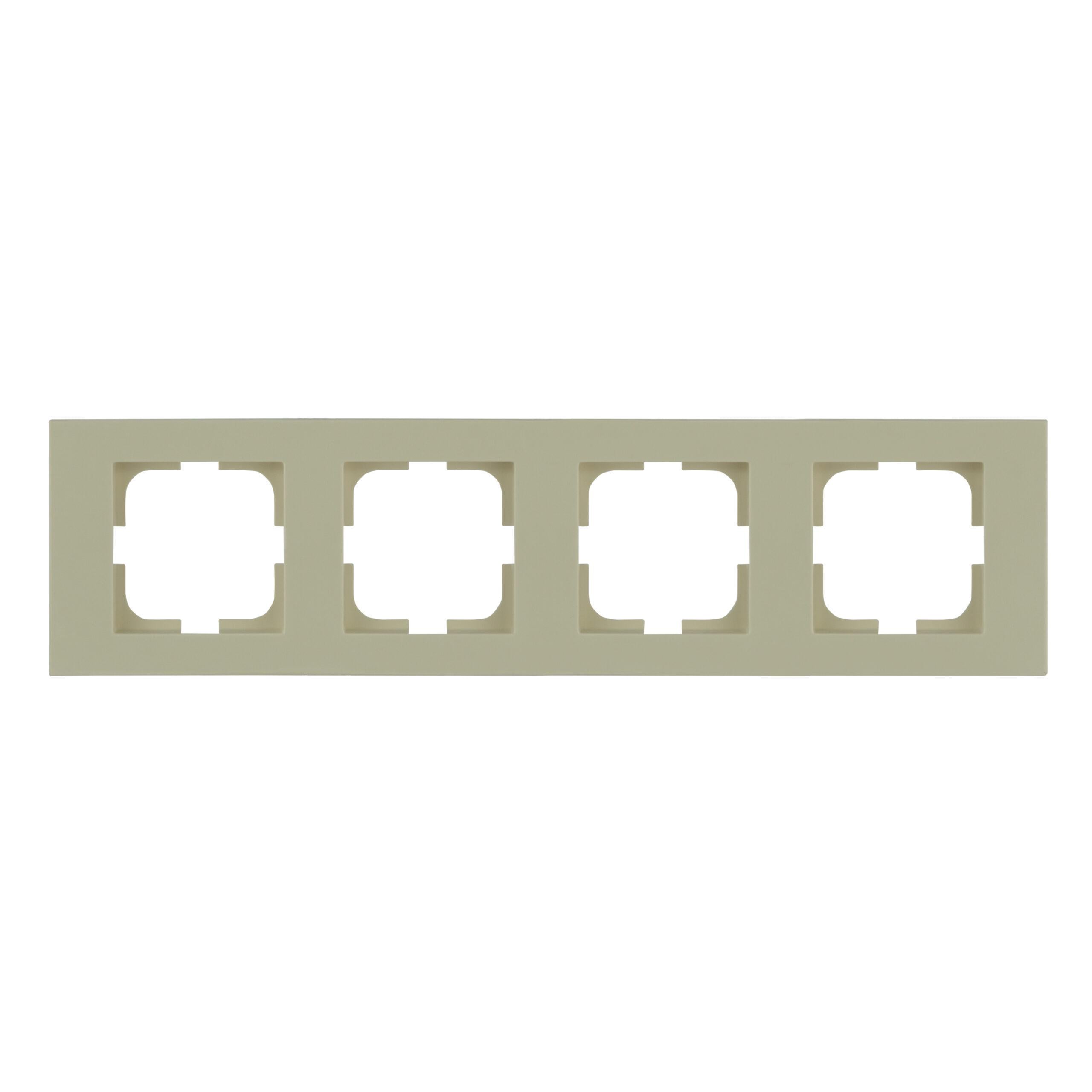 Рамка четырехместная горизонтальная Ovivo Grano Кремовый (00000018797)